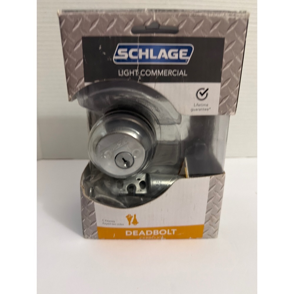 Schlage‎ Light Commercial Satin Nickel Deadbolt Lock with 1 Key